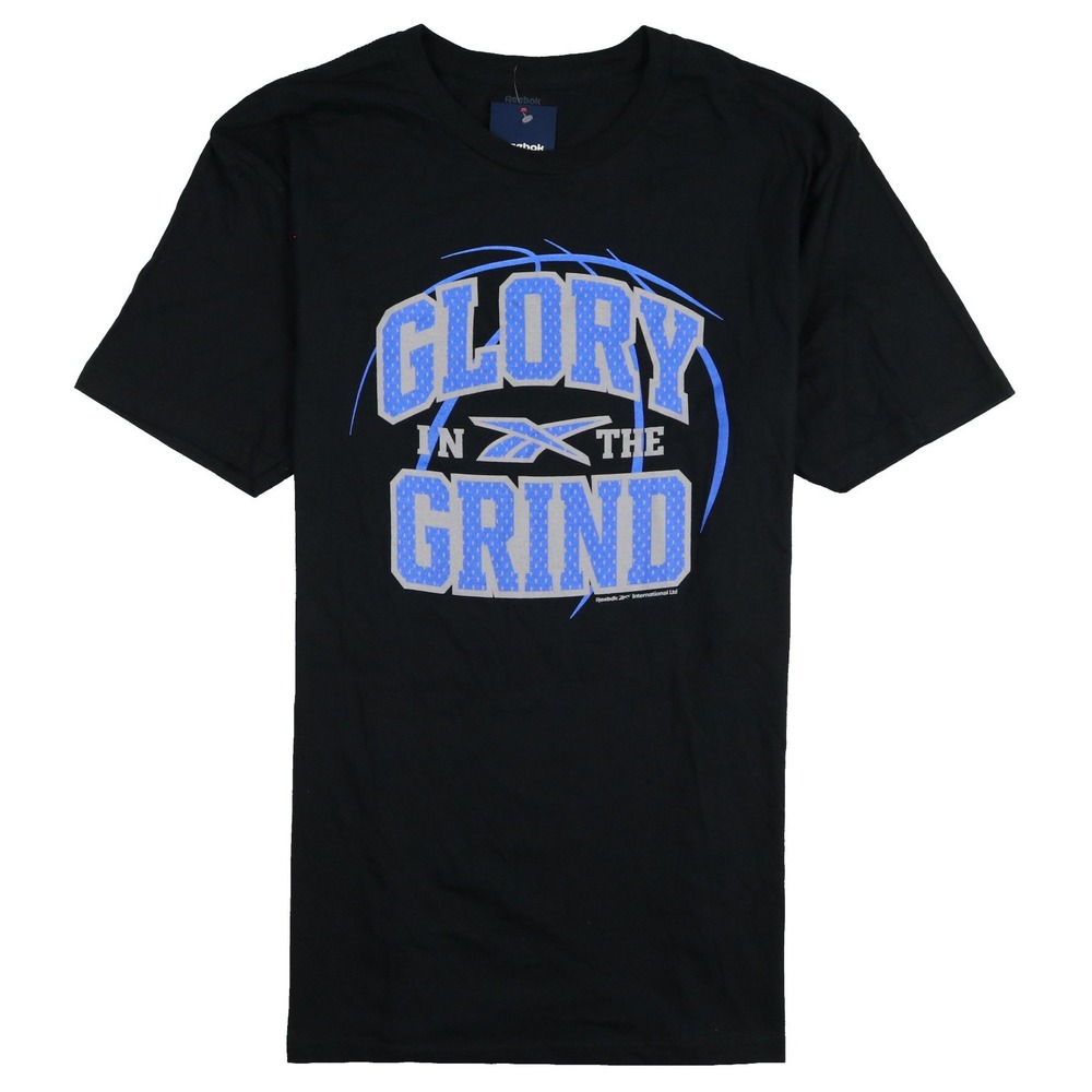 REEBOK Glory in the Grind T-Shirt Mens XL Black Royal Blue 100221771